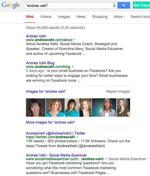 páginas de autor en los resultados de búsqueda de Google