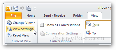 configuración de vista de Outlook 2010