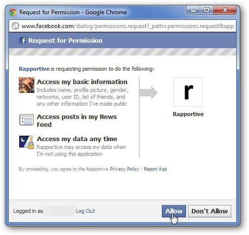 Autorización de Facebook
