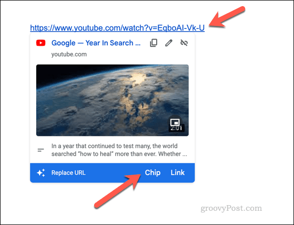 Cambiar un enlace de YouTube en Google Docs