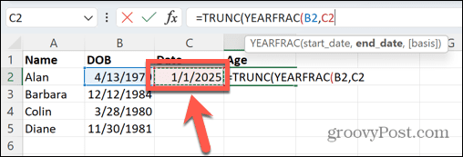 fecha de finalización de excel