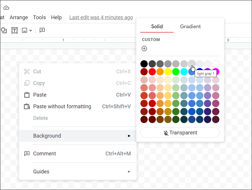elige el color de la tarjeta cómo hacer tarjetas en google docs