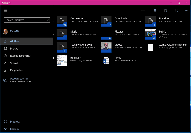 Aplicación OneDrive windows 10 4