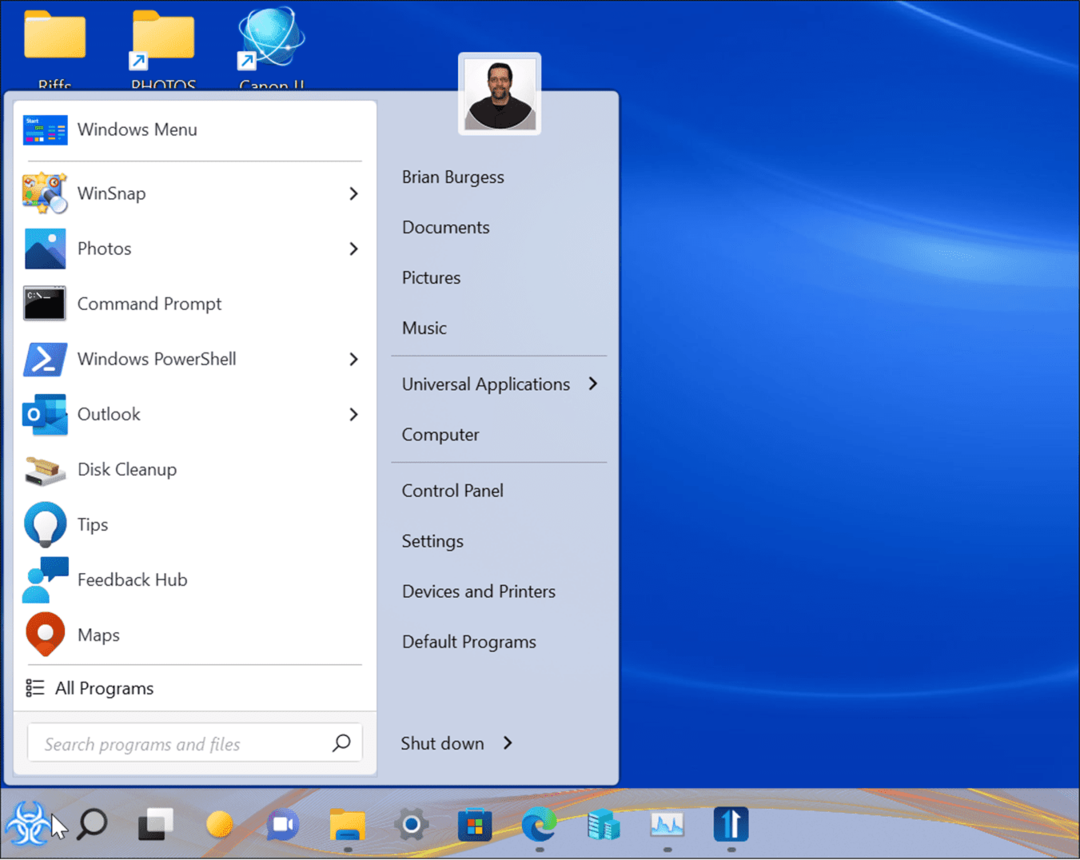 mejorar el menú de inicio y la barra de tareas de Windows 11 con start 11