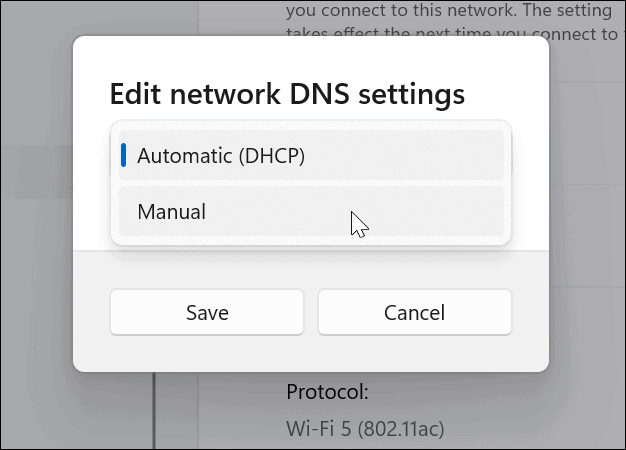 editar la configuración de DNS