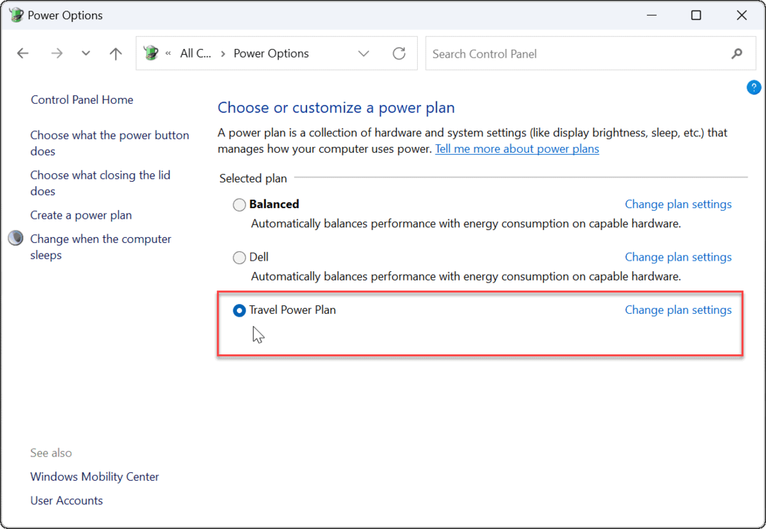 Crear un plan de energía personalizado en Windows 11