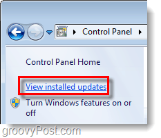 ver las actualizaciones instaladas de Windows 7