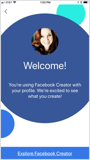Explorar la aplicación Facebook Creator