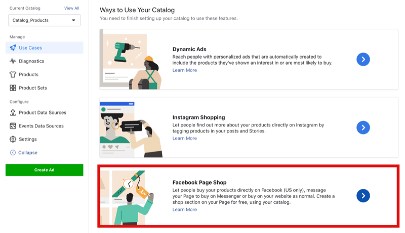 cómo conectar el catálogo de Facebook a la tienda de Facebook