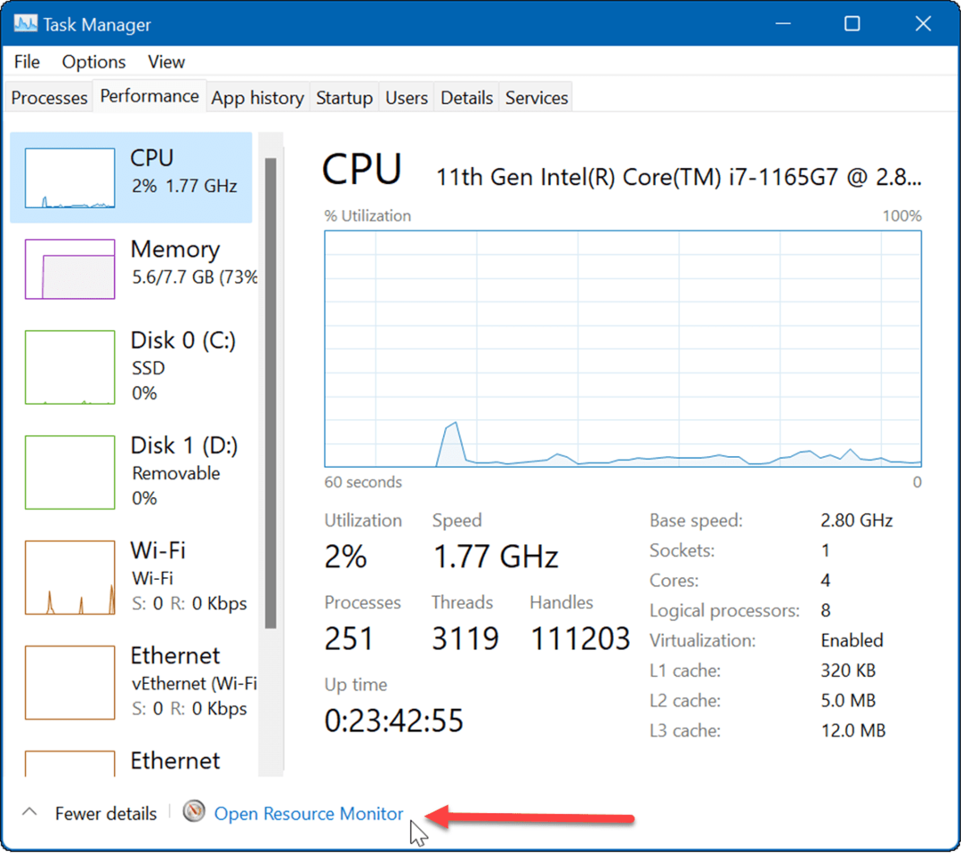 Monitor de recursos corrige Internet lento en Windows 11