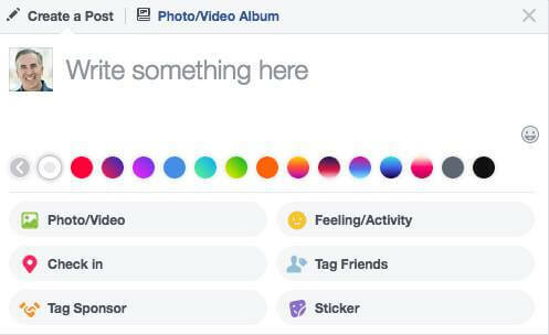 Facebook amplió la gama de opciones de color de fondo disponibles para actualizaciones de estado.