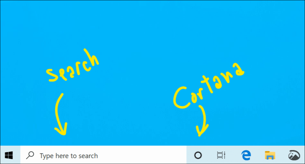 Cortana Search separado Windows 10 18317