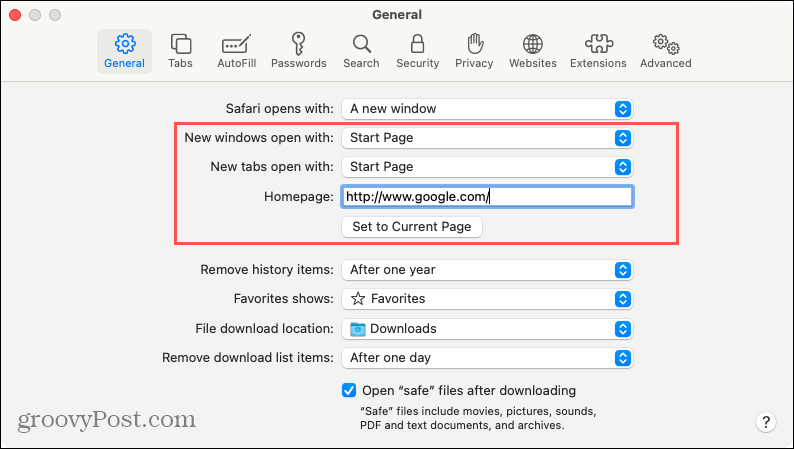 Configuración para abrir nuevas pestañas o ventanas en Safari