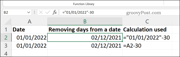 Quitar días de una fecha en Excel