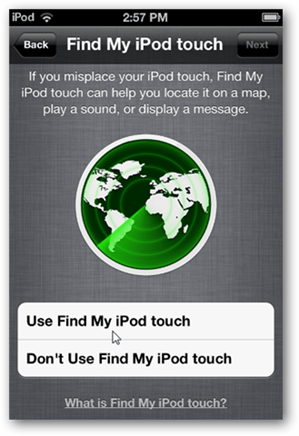 Configurar iCloud Find m Ipod Touch