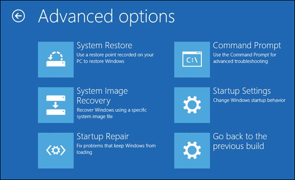 Opciones de arranque avanzadas Windows 10