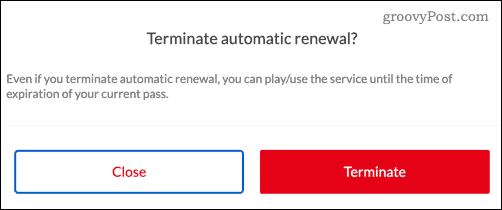 Confirmar la terminación de la renovación automática en línea de Nintendo Switch