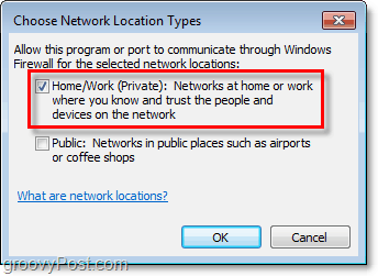 Cómo seleccionar manualmente una red para su excepción de firewall de Windows 7