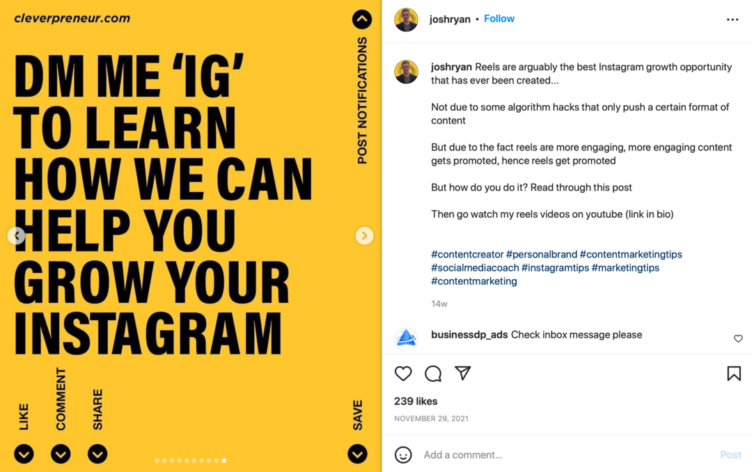Hacer crecer un seguimiento de Instagram que convierte: Social Media Examiner