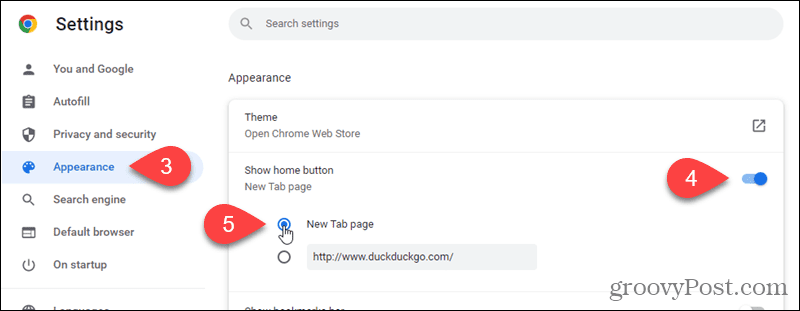 Muestre el botón Inicio en Chrome y haga que el botón Inicio abra la página Nueva pestaña
