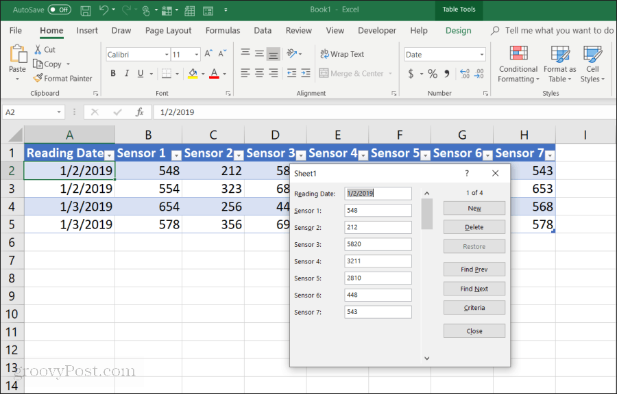 formulario de ingreso de datos en Excel