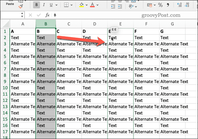 Mover una columna en Excel