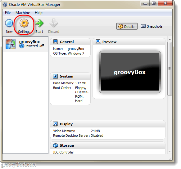 configuración de la máquina virtual