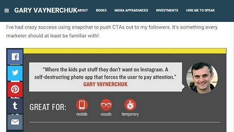 Cita de Gary Vanderchuk sobre la importancia de Snapchat