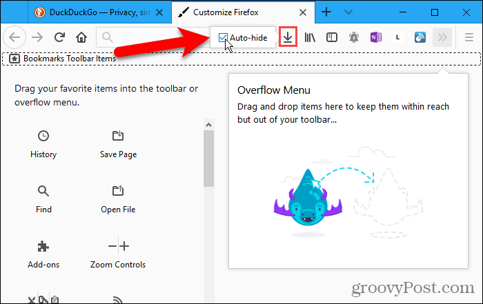Desactivar el botón Ocultar automáticamente para descargas en Firefox