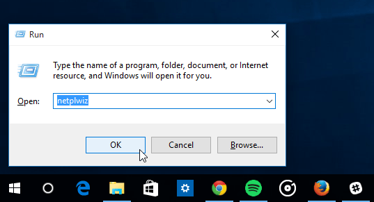 Diálogo de ejecución de Windows 10