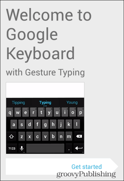 Inicio del teclado Android KitKat