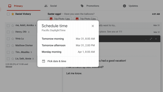 Programar tiempo de escritorio de Gmail