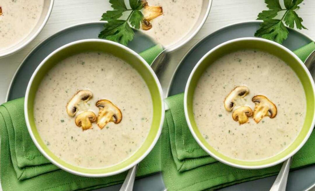¡Deliciosa receta de sopa cremosa de champiñones de Güzide Mertcan! Sopa curativa de champiñones