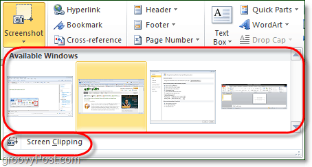 la herramienta de captura de pantalla tiene dos opciones en Office 2010