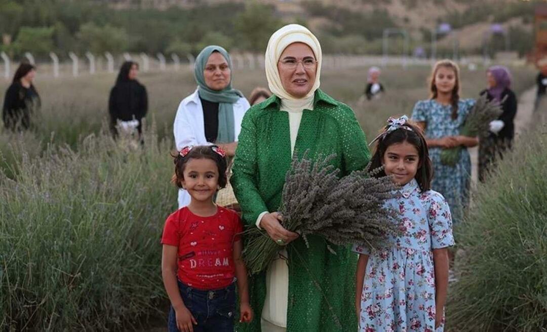 La Primera Dama Erdoğan visitó la Aldea Ecológica y cosechó lavanda en Ankara