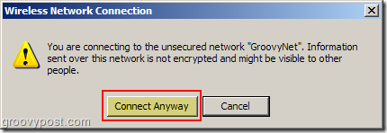Advertencia de conexión de red inalámbrica de Windows XP no segura:: groovyPost.com