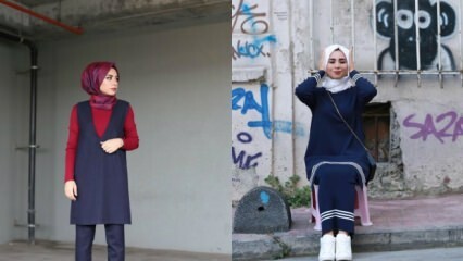 Ropa azul marino en ropa hijab
