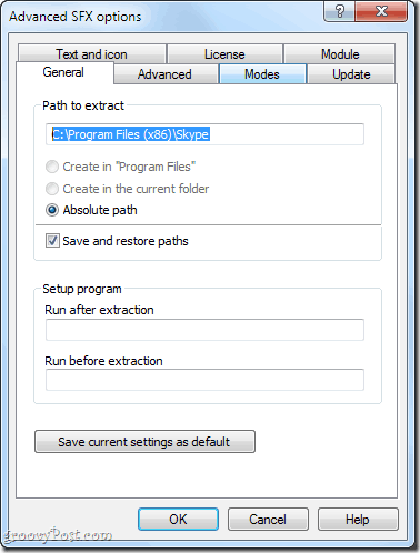 Crear instaladores sin conexión utilizando un archivo WinRAR autoextraíble