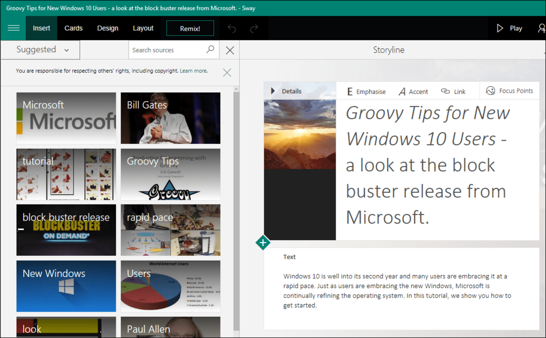 Cómo crear tu primer Microsoft Sway