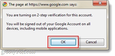 confirmar activar la verificación en dos pasos para Google