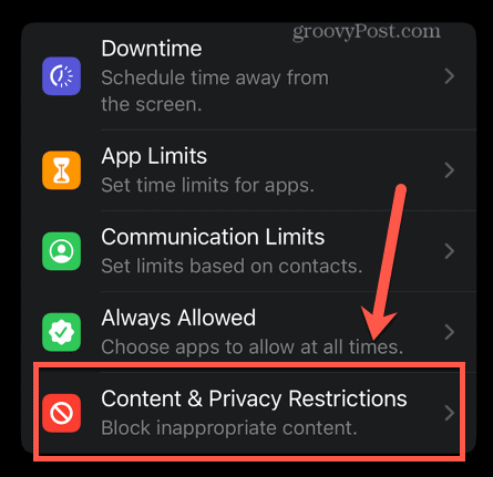 restricciones de privacidad y contenido de iphone
