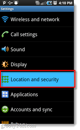 Ubicación de Android y configuración de seguridad