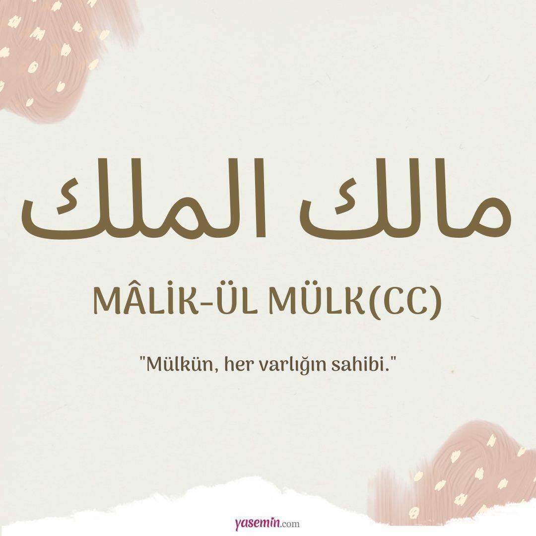 ¿Qué significa Malik-ul Mulk (c.c)?