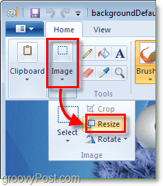 cambiar el tamaño de su imagen en Windows 7 pintar haciendo clic en la imagen y luego cambiar el tamaño