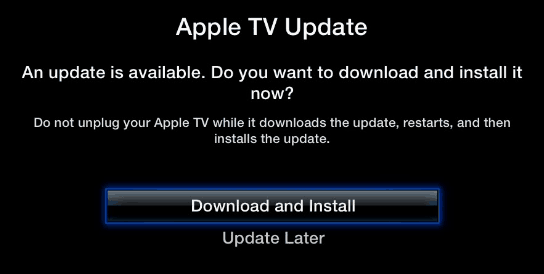 Actualizar el software de Apple TV