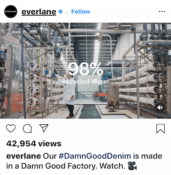 Publicación de video de Instagram para Everlane