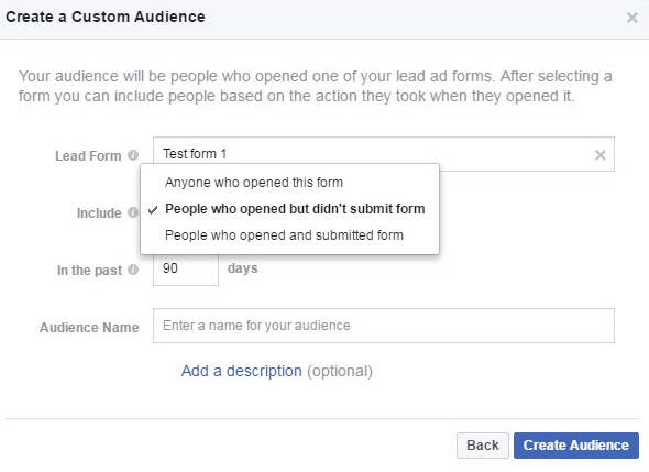 Cree una audiencia de participación personalizada en Facebook Audience Manager.