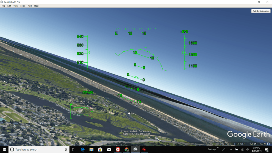 simulador de vuelo de google earth