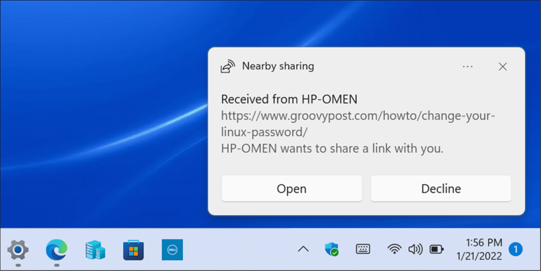 usar el uso compartido cercano en Windows 11