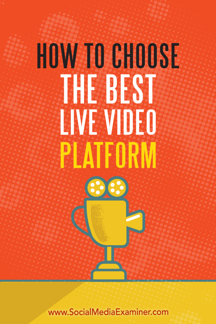 Cómo elegir la mejor plataforma de video en vivo por Joel Comm en Social Media Examiner.
